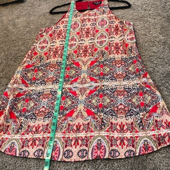 Lulus paisley red pattern swing dress medium - Picture 8 of 12